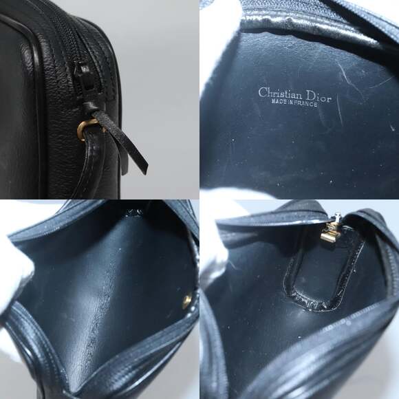 DIOR Honeycomb Canvas Shoulder Bag Pvc Black Gold - Picture 11 of 12